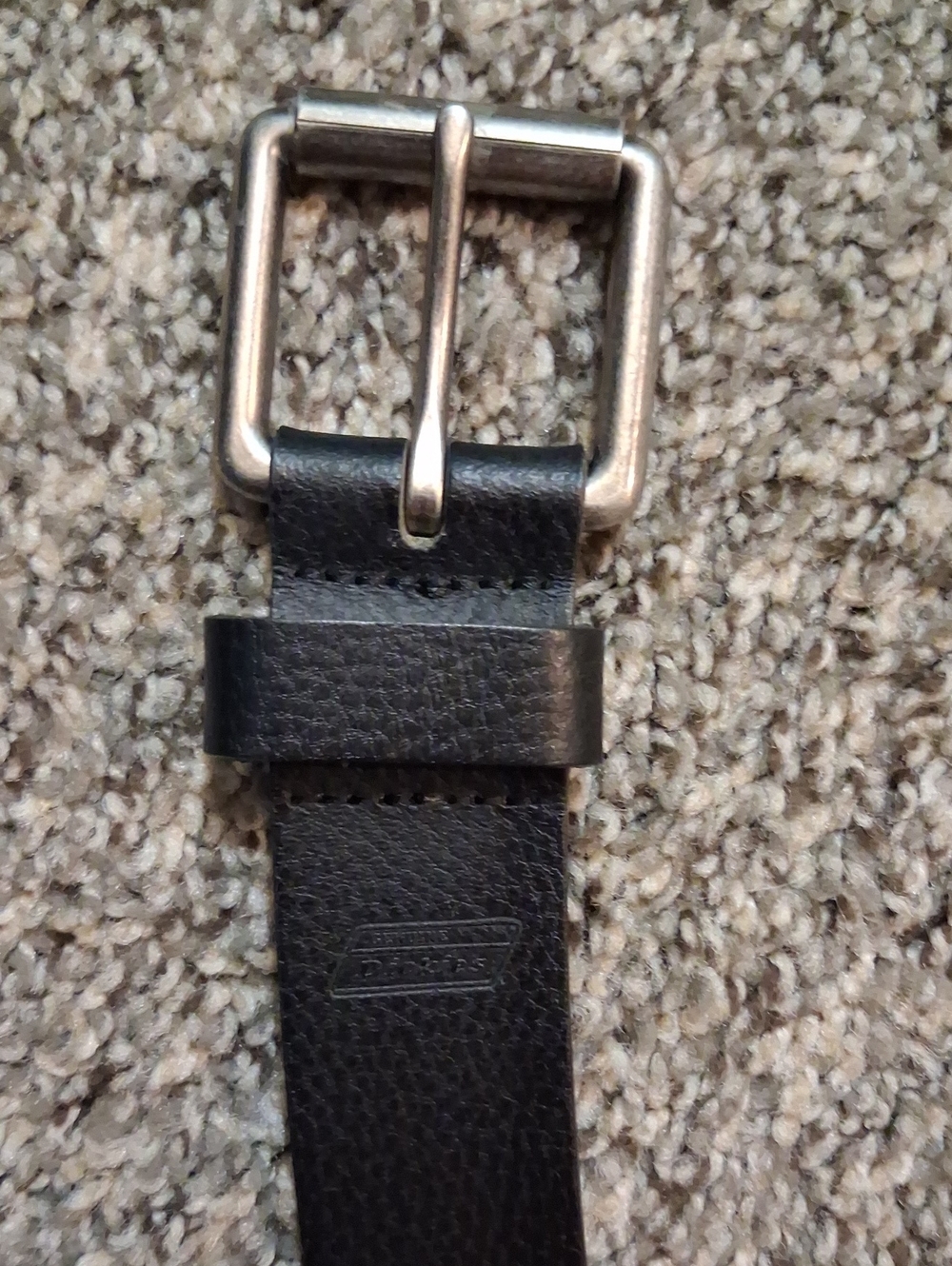 Men's Dickies Black Leather  Belt with Silver Buckle